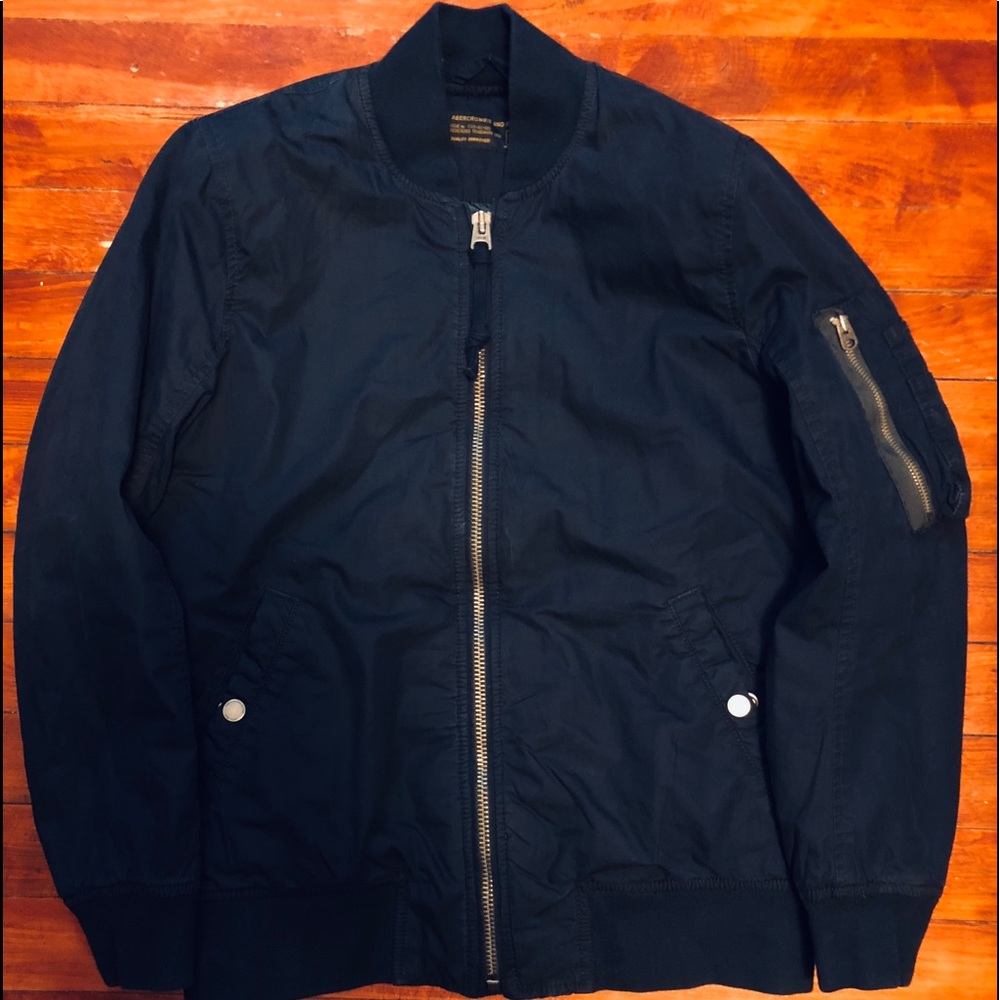 Navy Bomber Jacket, Abercrombie & Fitch.